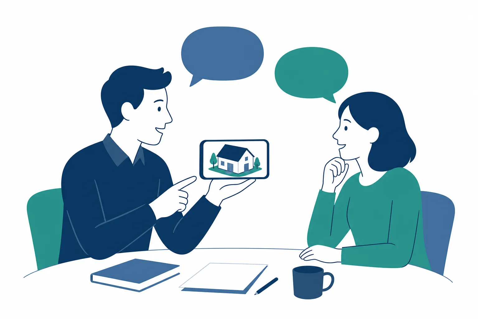 Ilustración: conversación inicial con el propietario
