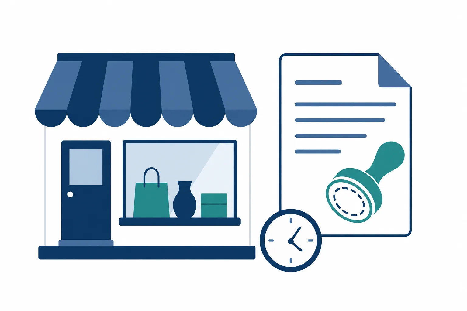 Ilustración: local comercial con permiso pendiente